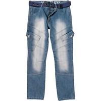 henleys mens slim jeans with belt lightwash