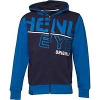 henleys mens orthros zip thru hoody medieval blue