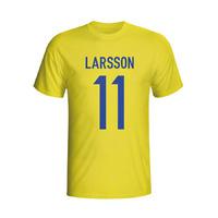 henrik larsson sweden hero t shirt yellow kids