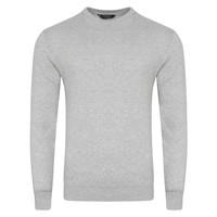 henriks cotton knit jumper in light grey marl kensington eastside