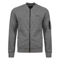 Hedron Space Dye Zip Up Baseball Sweat in Mid Grey  Dissident