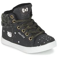 hello kitty fafia girlss childrens shoes high top trainers in black