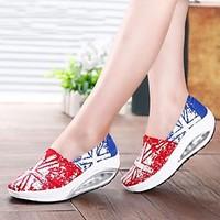 Heels Spring Fall Canvas Outdoor Platform Others Blue Red