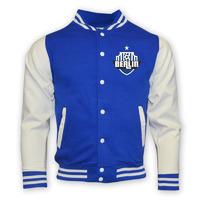 hertha berlin college baseball jacket blue kids