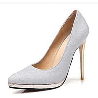 Heels Spring Summer Fall Winter Club Shoes Synthetic Office Career Party Evening Dress Stiletto Heel Sequin Silver Gold