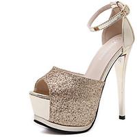 heels spring club shoes fabric dress stiletto heel sequin silver gold