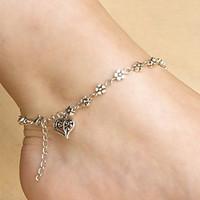 heart flower chain anklet decorative accents for shoes one piece