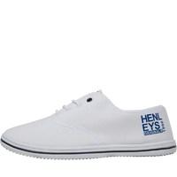 Henleys Mens Stash Plimsolls White/Navy