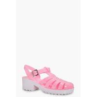 Heeled Contrast Jelly - pink