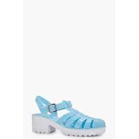 Heeled Contrast Jelly - blue