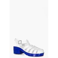 Heeled Contrast Jelly - white