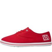 Henleys Mens Stash Plimsolls Red/White