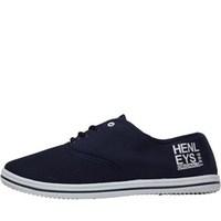 Henleys Mens Stash Plimsolls Navy/White