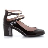 Heeled Patent Ballet Pumps