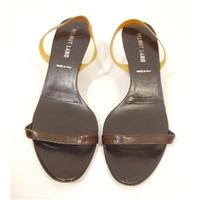 Helmut Lang, size 4/37 brown sandals with rubber slingback strap