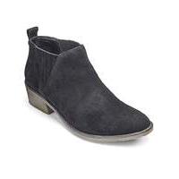 Heavenly Soles Suede Ankle Boots E Fit