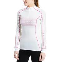 helly hansen womens warm freeze zip long sleeve baselayer top white