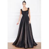 hemera london couture tulle evening dress in black