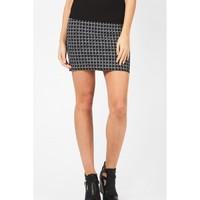 HERRINGBONE PRINT MINI SKIRT