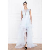 Hemera London Couture Cascading Tulle Evening Dress in Powder Blue