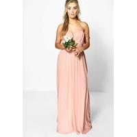 Helen Mesh Plunge Bandeau Maxi Dress - blush