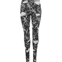 Heather Skull Rose Print Leggings - Multi