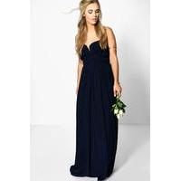 Helen Mesh Plunge Bandeau Maxi Dress - navy