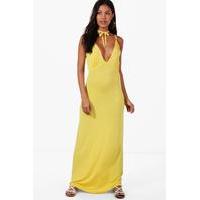 hexagon strap maxi dress yellow