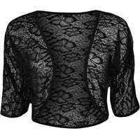 Helen Lace Open Shrug - Black