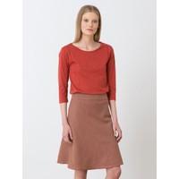 Herringbone linen / cotton A-line skirt, HANDA