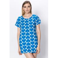 heart print mini shift dress