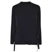 helmut lang layered ribbed sweatshirt