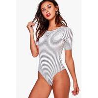 Heather Stripe Rib T-shirt Bodysuit - multi