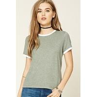 heathered knit ringer tee