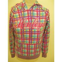 Henleys Red, Purple, Green & Blue Checked hooded top Henleys Size 1