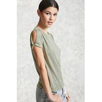 heathered cutout tee