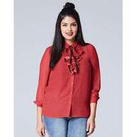 henna pleat front frill blouse