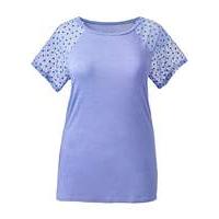 Heart Sleeve Jersey Top with Mesh Sleeve