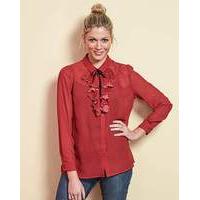 henna pleat front frill blouse