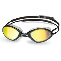 head tiger mid race mirrored swimming goggles black