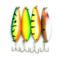 Hengjia 5pcs Hot Mult Color Shiny Spoon Metal Fishing Lures 72mm 18g Spinner Baits Random Colors