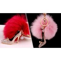 Heeled Shoe Pom Pom Keychain - 2 Colours