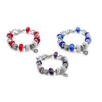 heart charm bracelet with swarovski elements 3 colours