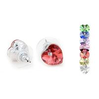 Heart Earrings with Swarovski Elements - 7 Colours