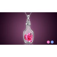 Heart Crystal Bottle Necklace - 2 Colours