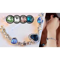 Heart of the Sea Peach Crystal Bracelet - 5 Colours