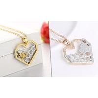 heart shaped honeycomb necklace