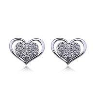 heart stud earrings jewelry women heart wedding party daily alloy rhin ...