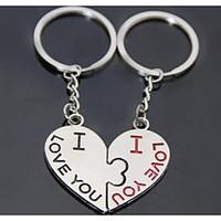 Heart Kiss Romantic Wedding Key Ring Keychain for Lover Valentine\'s Day(One Pair)