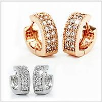 Heart Stud Earrings Jewelry Women Heart Wedding Party Daily Sterling Silver Cubic Zirconia